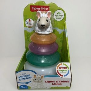 Fisher Price Linkimals Llama Ring Stack Baby Toy w/ Lights & Colors BRAND NEW